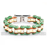 Heavy Metal Jewelry Men's Motorcycle Bike Chain Biker Bracelet Stainless Steel Multi-Color/Leather SB1319