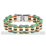 Heavy Metal Jewelry Men's Motorcycle Bike Chain Biker Bracelet Stainless Steel Multi-Color/Leather SB1320