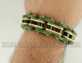 Heavy Metal Jewelry Men's Motorcycle Bike Chain Biker Bracelet Stainless Steel Multi-Color/Leather SB1320