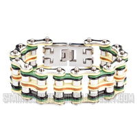 Heavy Metal Jewelry Men's Primary Motorcycle Bike Chain Bracelet Multi-Color/Leather Stainless Steel SB1324