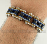 Heavy Metal Jewelry Men's Motorcycle Bike Chain Biker Bracelet Stainless Steel Multi-Color/Leather Double Link SB1327