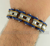 Heavy Metal Jewelry Men's Motorcycle Bike Chain Bracelet Stainless Steel Multi-Color/Leather SB1328