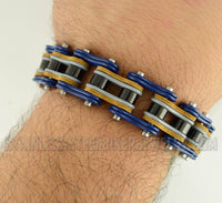 Heavy Metal Jewelry Men's Motorcycle Bike Chain Biker Bracelet Stainless Steel Multi-Color/Leather SB1329
