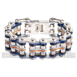 Heavy Metal Jewelry Men's Primary Motorcycle Bike Chain Bracelet Multi-Color/Leather Stainless Steel SB1331