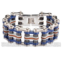 Heavy Metal Jewelry Men's Primary Motorcycle Bike Chain Bracelet Multi-Color/Leather Stainless Steel SB1332