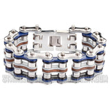 Heavy Metal Jewelry Men's Primary Motorcycle Bike Chain Bracelet Multi-Color/Leather Stainless Steel SB1333