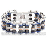 Heavy Metal Jewelry Men's Primary Motorcycle Bike Chain Bracelet Multi-Color/Leather Stainless Steel SB1334