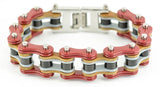 Heavy Metal Jewelry Men's Motorcycle Bike Chain Bracelet Stainless Steel Multi-Color/Leather Double Link SB1339