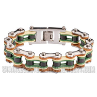 Heavy Metal Jewelry Men's Motorcycle Bike Chain Biker Bracelet Stainless Steel Multi-Color/Leather SB1344