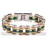 Heavy Metal Jewelry Men's Motorcycle Bike Chain Biker Bracelet Stainless Steel Multi-Color/Leather SB1344