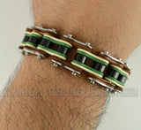 Heavy Metal Jewelry Men's Motorcycle Bike Chain Biker Bracelet Stainless Steel Multi-Color/Leather SB1344