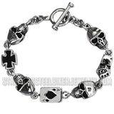 Ladies Poker Run Bracelet 8-inch Heavy Metal Jewelry Stainless Steel SB1376