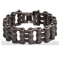 Biker Jewelry Men's Primary Motorcycle Bike Chain Bracelet Distressed Antiqued Finish Stainless Steel SB92