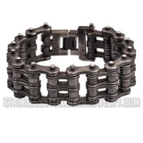 Biker Jewelry Men's Primary Motorcycle Bike Chain Bracelet Distressed Antiqued Finish Stainless Steel SB92