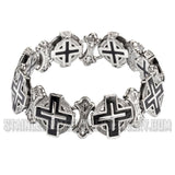 Heavy Metal Jewelry Men's Greek Halo Cross Bracelet Stainless Steel SB01716