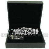 Heavy Metal Jewelry Men's Greek Halo Cross Bracelet Stainless Steel SB01716
