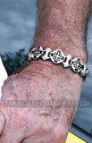 Heavy Metal Jewelry Men's Greek Halo Cross Bracelet Stainless Steel SB01716
