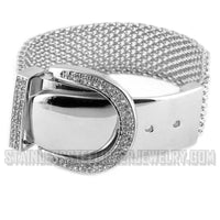 Biker Jewelry Ladies Mesh Design Belt Buckle Adjustable Bracelet Stainless Steel SB99