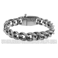 Unisex Tattoo Hook Curb / Cuban Link Bracelet Stainless Steel SB144