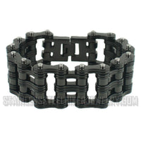 Biker Jewelry Men's Primary Motorcycle Bike Chain Bracelet Black Stainless Steel SB160