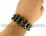 Heavy Metal Jewelry Men's Motorcycle Bike Chain Bracelet Gunmetal Stainless Steel SB1837