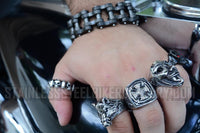 Heavy Metal Jewelry Men's Motorcycle Bike Chain Bracelet Gunmetal Stainless Steel SB1837