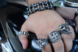Heavy Metal Jewelry Men's Motorcycle Bike Chain Bracelet Gunmetal Stainless Steel SB1837