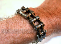 Heavy Metal Jewelry Men's Motorcycle Bike Chain Bracelet Stainless Steel Gunmetal Finish SB1840