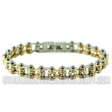 Biker Jewelry Silver & Rose Gold Ladies Motorcycle Mini Bike Chain Bracelet Stainless Steel SB185