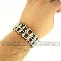 Heavy Metal Jewelry Men's Motorcycle Drive Chain Bracelet Chrome Stainless Steel SB1851
