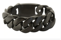 Gunmetal Wide & Big Stainless Steel Men's Cuban Link Bracelet SB186