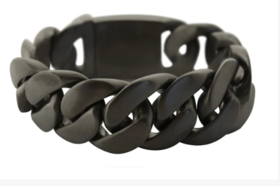 Gunmetal Wide & Big Stainless Steel Men's Cuban Link Bracelet SB186