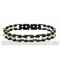 Ladies Motorcycle Bike Chain Tennis Bracelet Stainless Steel Gunmetal SB142