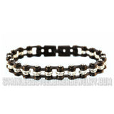 Ladies Motorcycle Bike Chain Tennis Bracelet Stainless Steel Gunmetal SB142