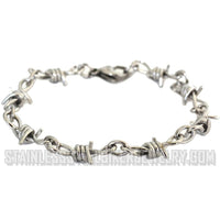 Unisex Barbed Wire Link Design Bike Chain Bracelet Stainless Steel Medium SB139