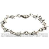 Unisex Barbed Wire Link Design Bike Chain Bracelet Stainless Steel Medium SB139