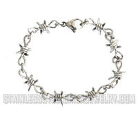 Unisex Barbed Wire Link Design Bike Chain Bracelet Stainless Steel Medium SB139