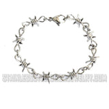 Unisex Barbed Wire Link Design Bike Chain Bracelet Stainless Steel Medium SB139