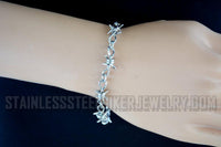 Unisex Barbed Wire Link Design Bike Chain Bracelet Stainless Steel Medium SB139