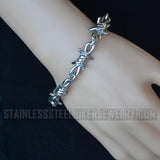Large Barbed Wire Jewelry Men's Stainless Steel Barbed Wire Link Design Bracelet SB140