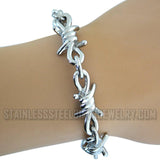 Large Barbed Wire Jewelry Men's Stainless Steel Barbed Wire Link Design Bracelet SB140