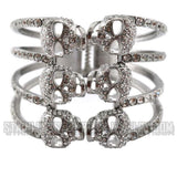 Biker Jewelry Ladies Bling Skull Cage Cuff Biker Bracelet Stainless Steel SB182