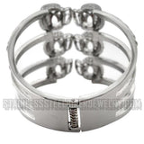 Biker Jewelry Ladies Bling Skull Cage Cuff Biker Bracelet Stainless Steel SB182