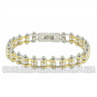 Biker Jewelry Women's Motorcycle Bike Chain Bracelet Stainless Steel Silver & Gold SB111