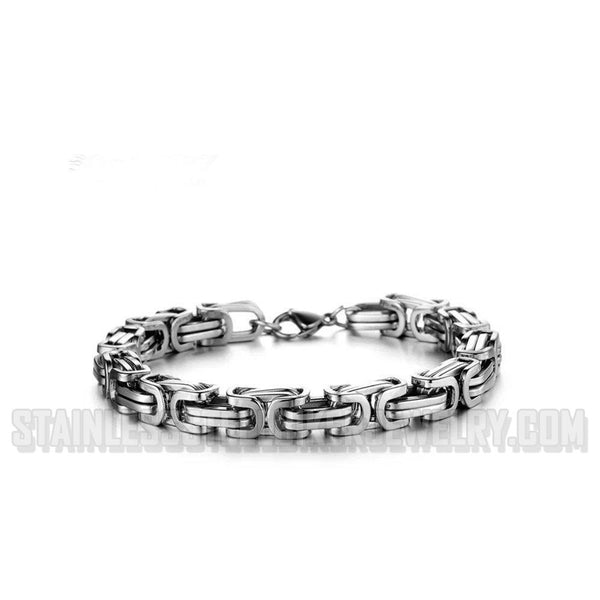 Heavy Metal Jewelry Bracelet Stainless Steel 7mm Byzantine Men's and Ladies SB4