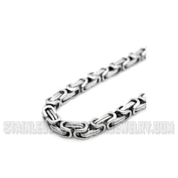 Heavy Metal Jewelry Bracelet Stainless Steel 7mm Byzantine Men's and Ladies SB4