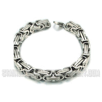 Heavy Metal Jewelry Bracelet Stainless Steel 7mm Byzantine Men's and Ladies SB4