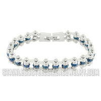Birthstone Jewelry Ladies Motorcycle Bike Chain Bracelet Stainless Steel December Edition SB175
