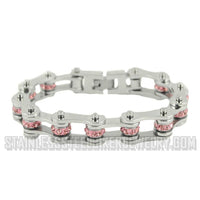 Heavy Metal Jewelry Ladies Bike Chain Stainless Steel Bracelet October Edition SB2225