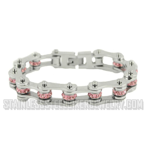 Heavy Metal Jewelry Ladies Bike Chain Stainless Steel Bracelet October Edition SB2225